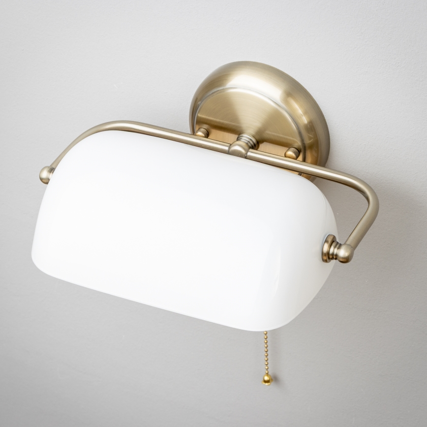 Brilagi - Lámpara de pared BANK OFFICE 1xE27/60W/230V latón/blanco