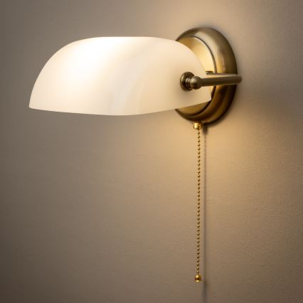 Brilagi - Lámpara de pared BANK OFFICE 1xE27/60W/230V latón/blanco