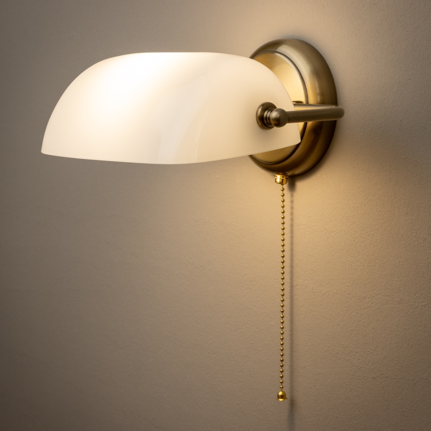 Brilagi - Lámpara de pared BANK OFFICE 1xE27/60W/230V latón/blanco