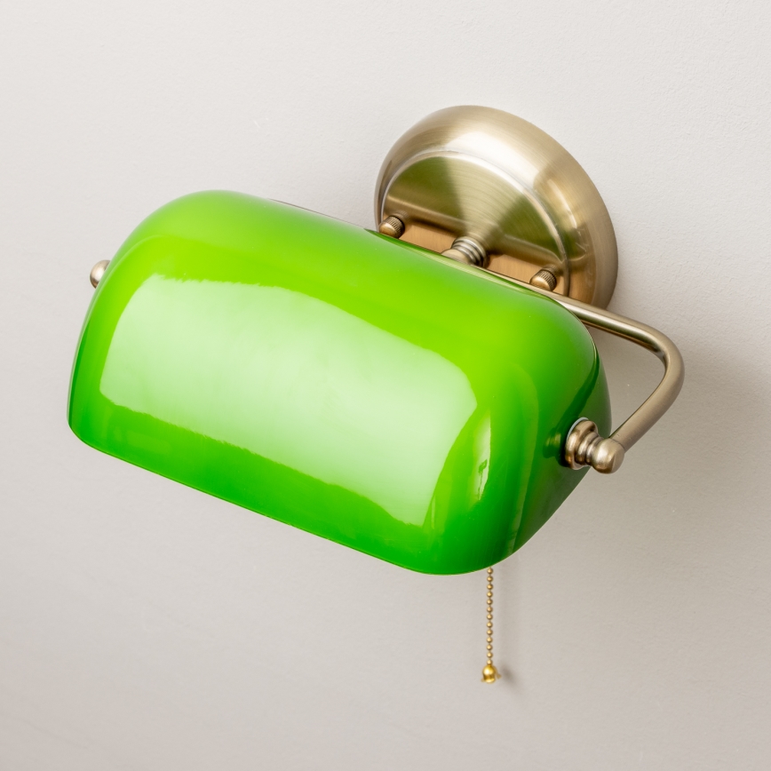 Brilagi - Lámpara de pared BANK OFFICE 1xE27/60W/230V latón/verde