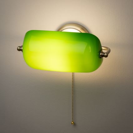 Brilagi - Lámpara de pared BANK OFFICE 1xE27/60W/230V latón/verde