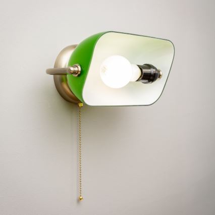 Brilagi - Lámpara de pared BANK OFFICE 1xE27/60W/230V latón/verde
