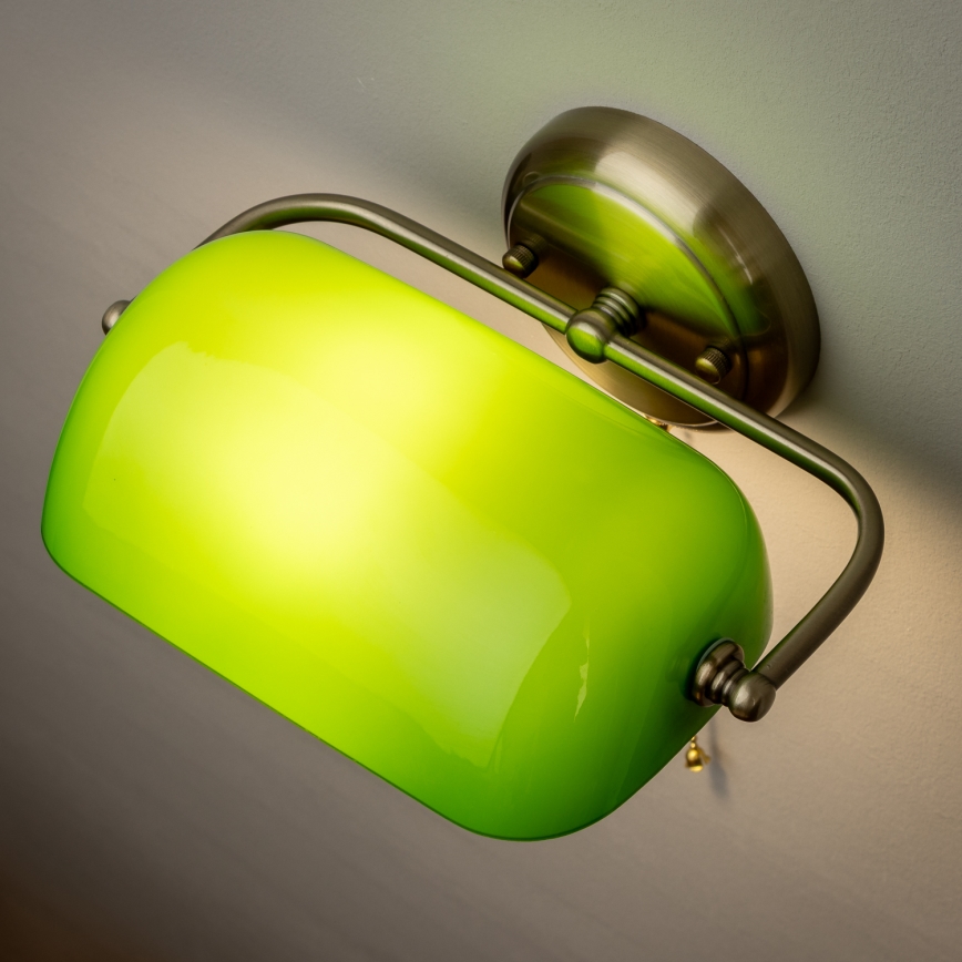 Brilagi - Lámpara de pared BANK OFFICE 1xE27/60W/230V latón/verde