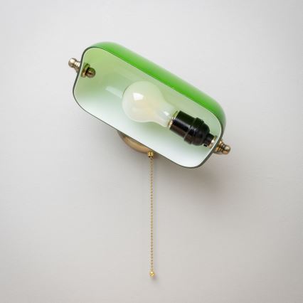 Brilagi - Lámpara de pared BANK OFFICE 1xE27/60W/230V latón/verde