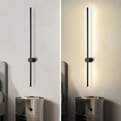 Brilagi - AURA, aplique LED de pared para exterior, 20W, 230V, 3000K, IP54, 97 cm, negro, CRI 90