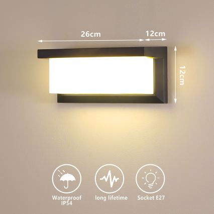 Brilagi - Aplique de pared exterior LED regulable BRICKY 1xE27/6W/230V 2700-6500K IP54 antracita