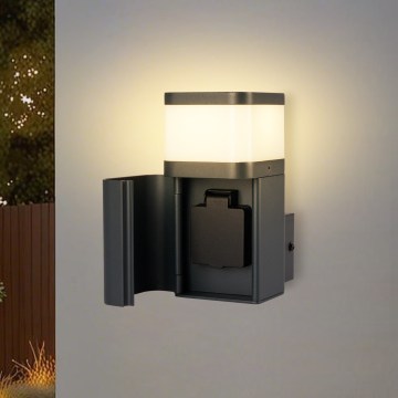 Brilagi - Lámpara de pared exterior PILLAR con enchufe SCHUKO 1xG9/11W/230V IP44 antracita