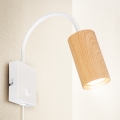 BRILAGI - Lámpara de pared flexible con interruptor SELE 1xGU10/30W/230V blanca/acabado roble