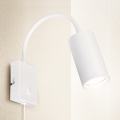 Brilagi - Lámpara de pared flexible con interruptor SELE 1xGU10/30W/230V blanca
