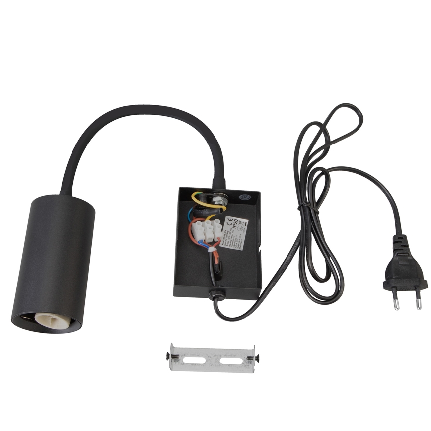 BRILAGI - Lámpara de pared flexible con interruptor SELE 1xGU10/30W/230V negra