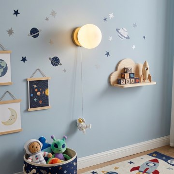 Brilagi - Lámpara de pared infantil ASTRO 1xE14/15W/230V blanca