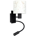 BRILAGI - Lámpara de pared infantil LED flexible BOBO 1xE27/25W/230V + LED/3W negro/blanco/conejitos