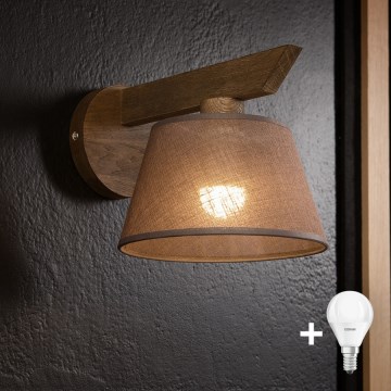 Brilagi - Lámpara de pared LED ANTHONY 1xE14/40W/230V roble nogal/marrón
