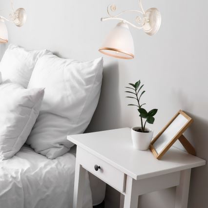 Brilagi - Lámpara de pared LED ANTICO 1xE27/60W/230V 3000K pátina blanca