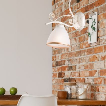 Brilagi - Lámpara de pared LED ANTICO 1xE27/60W/230V 3000K pátina blanca