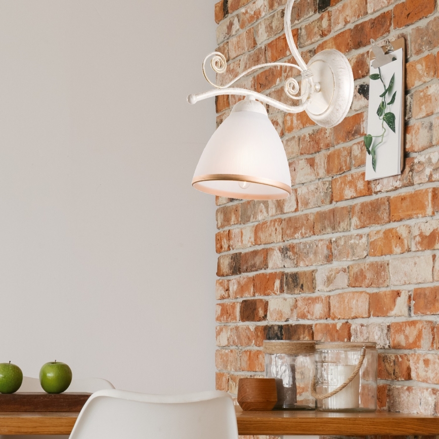 Brilagi - Lámpara de pared LED ANTICO 1xE27/60W/230V 3000K pátina blanca