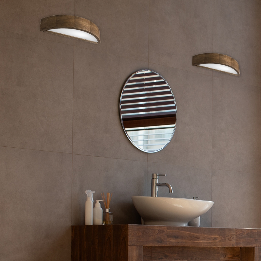 Brilagi - Lámpara de pared LED CARVALHO 1xE27/60W/230V roble nogal
