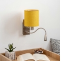 Brilagi - Lámpara de pared LED flexible NUBILA 1xE27/25W/230V + LED/3W cromo mate/amarillo