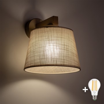 BRILAGI - Lámpara de pared LED LATTE SABIA 1xE27/15W/230V pino/beige