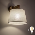 BRILAGI - Lámpara de pared LED LATTE SABIA 1xE27/15W/230V pino/blanco