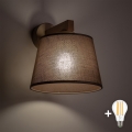 BRILAGI - Lámpara de pared LED LATTE SABIA 1xE27/15W/230V pino/marrón