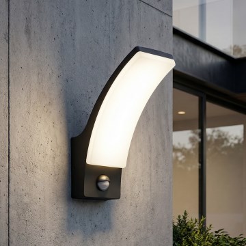 Brilagi - Lámpara de pared LED para exterior con sensor ARCELO LED/9W/230V IP44
