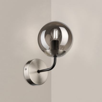 Brilagi - Lámpara de pared MALIVA 1xE14/15W/230V cromo mate/ahumado