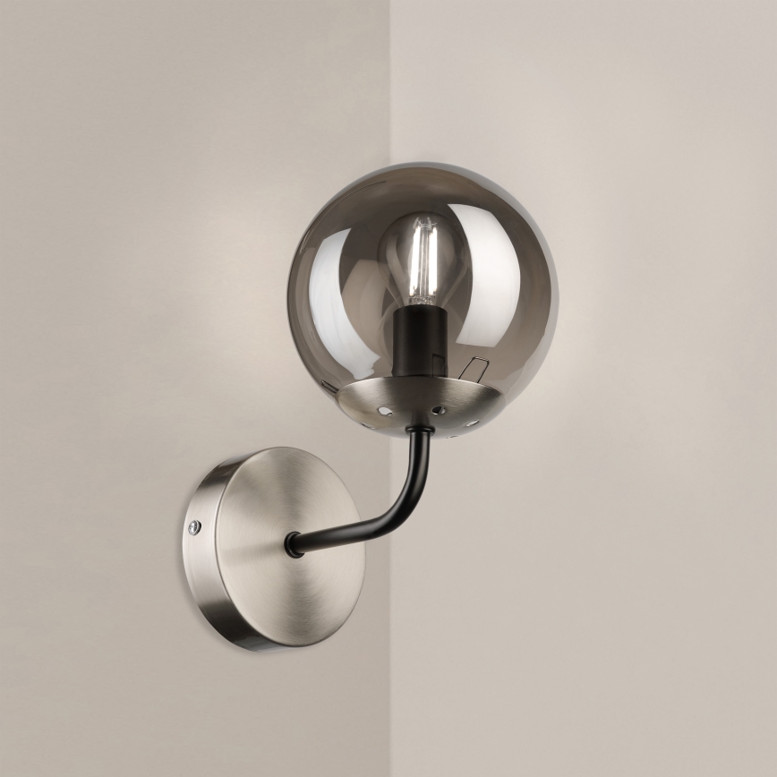 Brilagi - Lámpara de pared MALIVA 1xE14/15W/230V cromo mate/ahumado