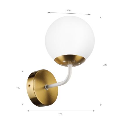 Brilagi - Lámpara de pared MALIVA 1xE14/15W/230V dorada/blanca