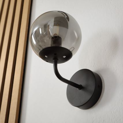 Brilagi - Lámpara de pared MALIVA 1xE14/15W/230V negra/ahumada