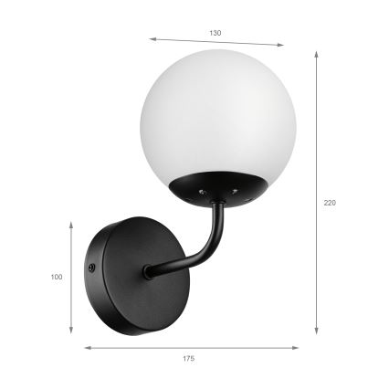 Brilagi - Lámpara de pared MALIVA 1xE14/15W/230V negra/blanca