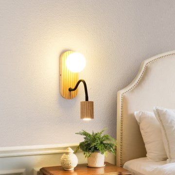 Brilagi - Lámpara de pared MODERN WOOD 1xG9/5W/230V + 1xGU10/8W madera