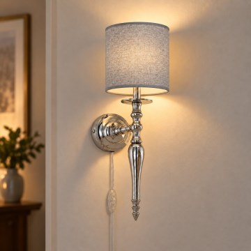 BRILAGI - Lámpara de pared NUBILA 1xE27/60W/230V cromo brillante/gris