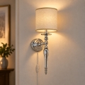 BRILAGI - Lámpara de pared NUBILA 1xE27/60W/230V cromo brillante/marrón claro