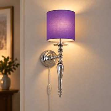 BRILAGI - Lámpara de pared NUBILA 1xE27/60W/230V cromo brillante/violeta