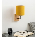 Brilagi - Lámpara de pared NUBILA WOOD 1xE27/25W/230V roble/negro/amarillo