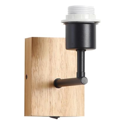 Brilagi - Lámpara de pared NUBILA WOOD 1xE27/25W/230V roble/negro/gris claro
