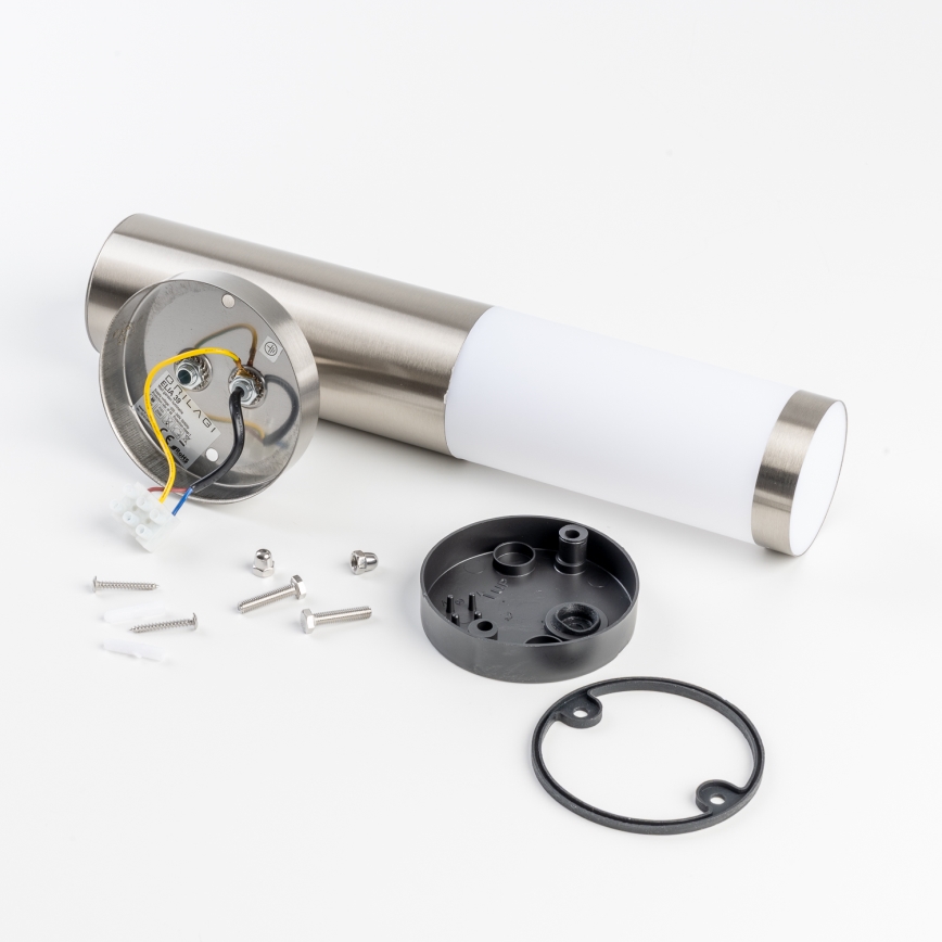 BRILAGI - Lámpara de pared exterior ELIA con sensor 1x E27/20W/230V IP44 cromo mate