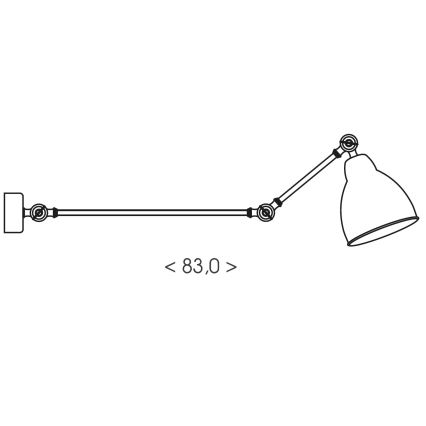 Brilagi - Lámpara de pared QUILL 1xE27/40W/230V 83 cm negra