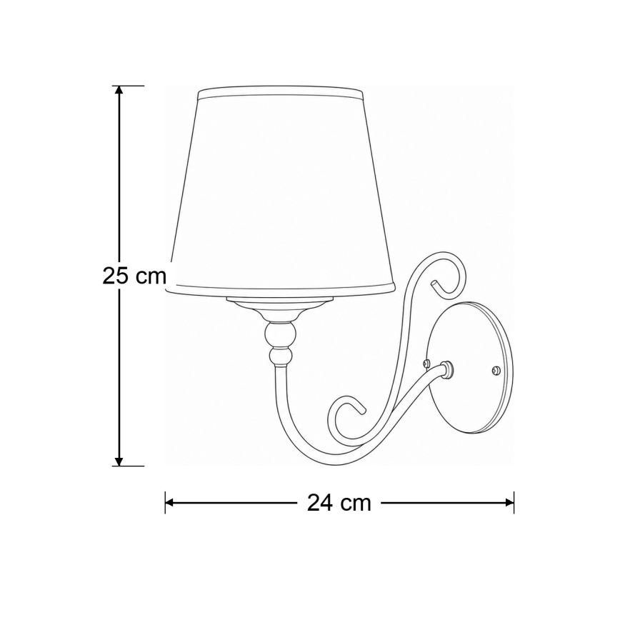 BRILAGI - Lámpara de pared SONIA 1xE27/15W/230V crema/pátina