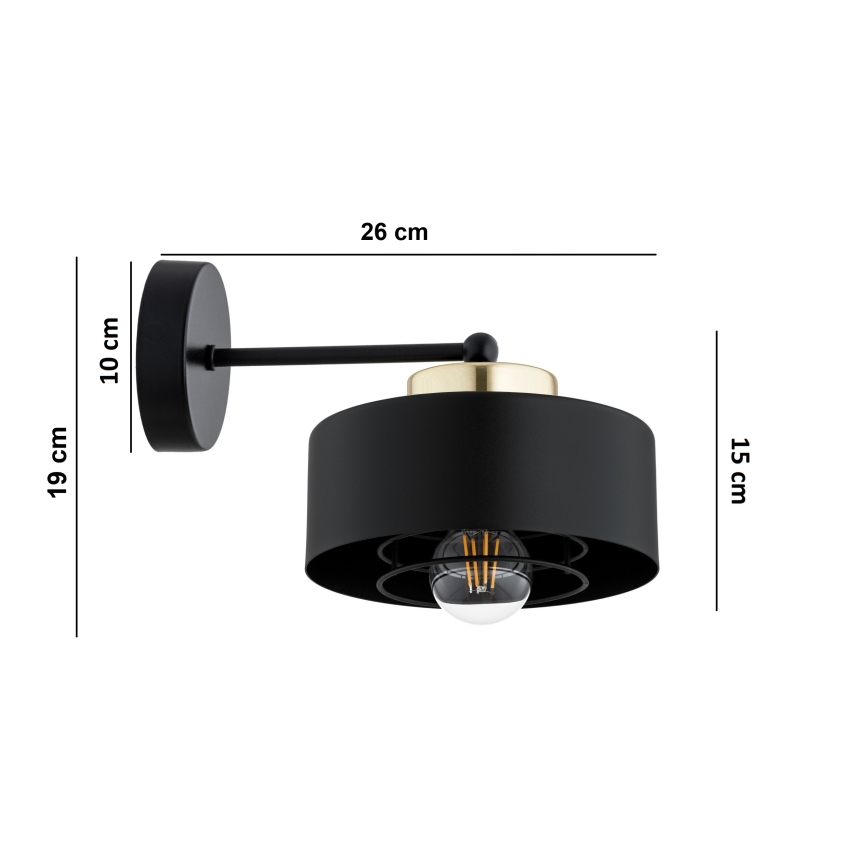 BRILAGI - Lámpara de pared SPRING 1xE27/60W/230V negro/dorado