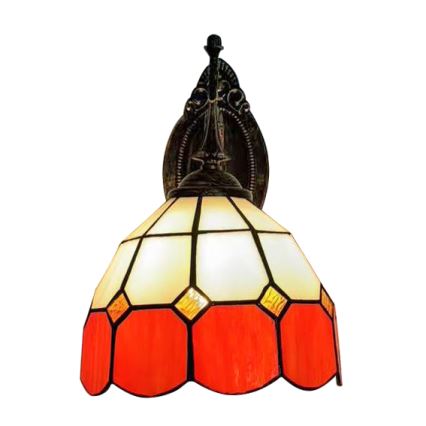 Brilagi - Lámpara de pared Tiffany con vidriera SIENNA 1xE14/40W/230V