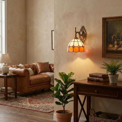 BRILAGI - Lámpara de pared Tiffany con vidriera SIENNA 1xE14/40W/230V