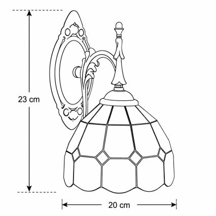 BRILAGI - Lámpara de pared Tiffany con vidriera SIENNA 1xE14/40W/230V