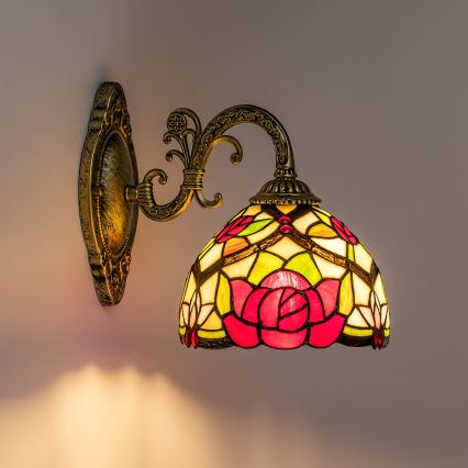 Brilagi - Lámpara de pared Tiffany con vitral GARLAN 1xE27/40W/230V