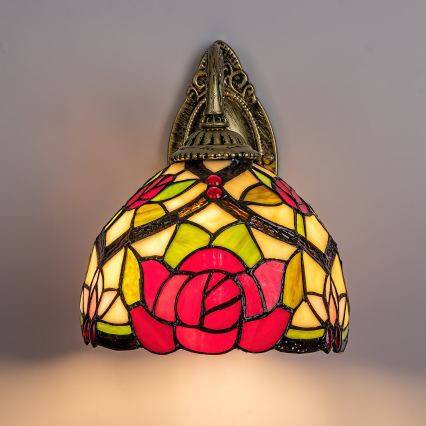 Brilagi - Lámpara de pared Tiffany con vitral GARLAN 1xE27/40W/230V