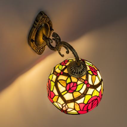 Brilagi - Lámpara de pared Tiffany con vitral GARLAN 1xE27/40W/230V