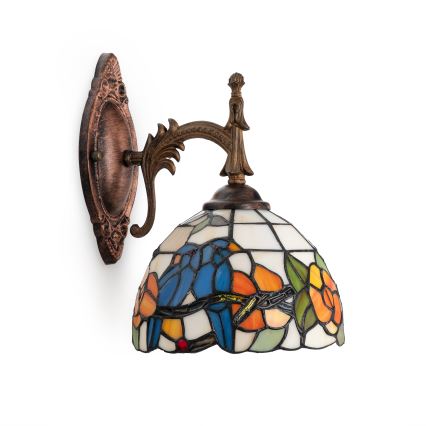 Brilagi - Lámpara de pared Tiffany con vitral JUNGLE 1xE14/40W/230V