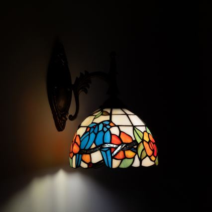 Brilagi - Lámpara de pared Tiffany con vitral JUNGLE 1xE14/40W/230V