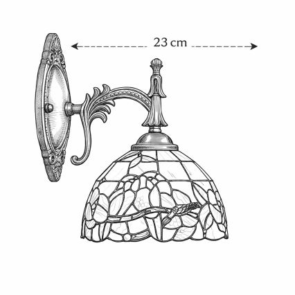 Brilagi - Lámpara de pared Tiffany con vitral JUNGLE 1xE14/40W/230V